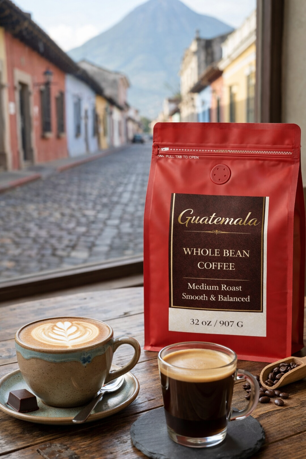 EMERALD GARDEN Guatemala Whole Bean Coffee - Medium Roast, 100% Arbica