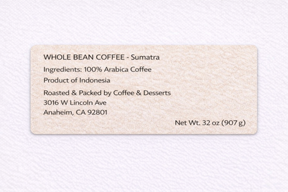 EMERALD GARDEN Sumatra Single Origin Whole Bean Coffee