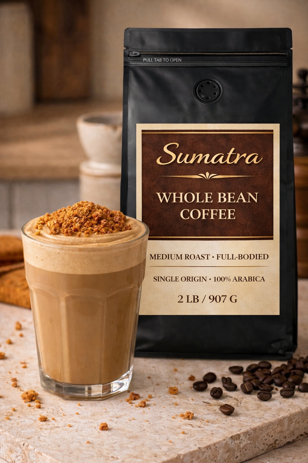 EMERALD GARDEN Sumatra Single Origin Whole Bean Coffee