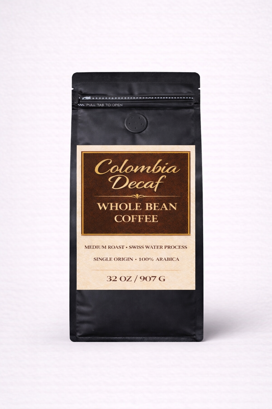EMERALD GARDEN Colombia Decaf  Single Origin Whole Bean - Smooth & Clean
